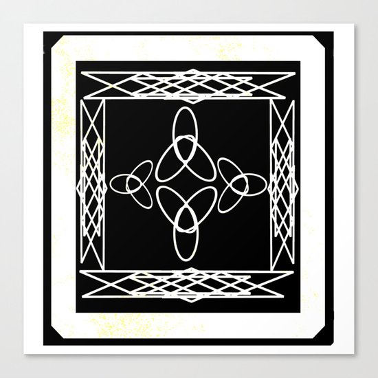 Celtic Deco Black and White Canvas Print