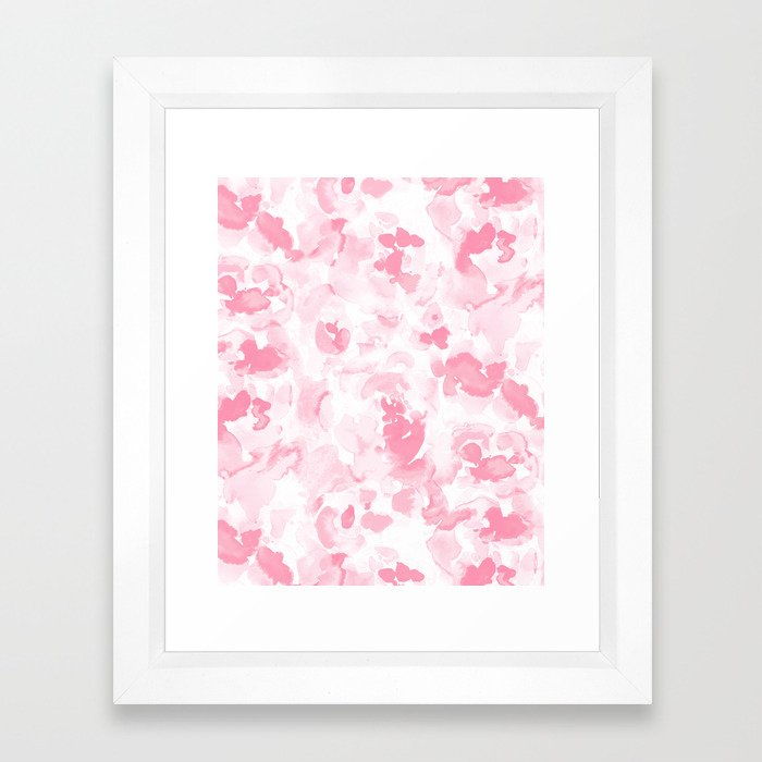 Abstract Flora Millennial Pink Framed Art Print