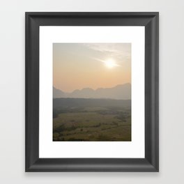 Sunset landscape in Laos, South East Asia | Colorful nature, landscape, travel photography Framed Art Print