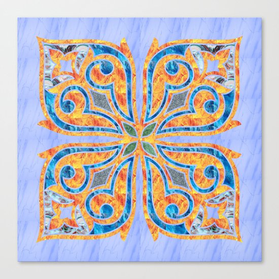 Blue Oriental Tile 02 Canvas Print