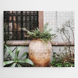 Mexico Photography - Small Garden With Plants By The Wall Jigsaw Puzzle