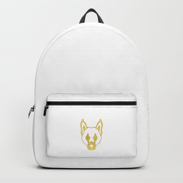Gold head of dog Backpack
