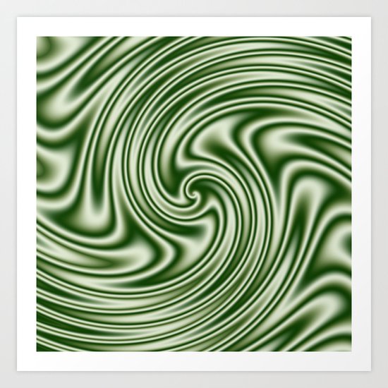 Spearmint Ribbon Candy Fractal Art Print
