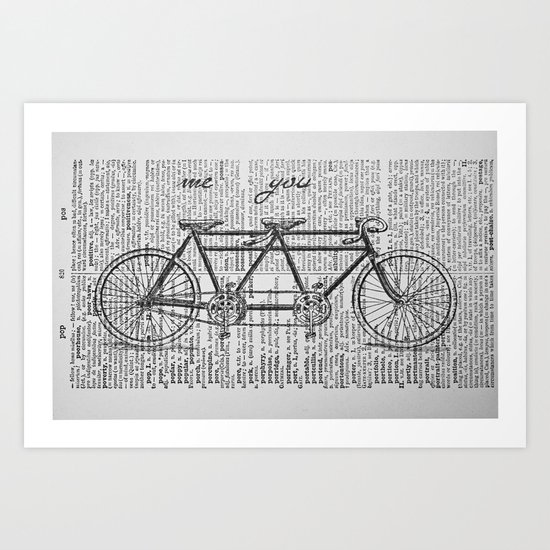 Me & You Tandem Bike Art Print
