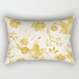 Oriental birds gold Rectangular Pillow