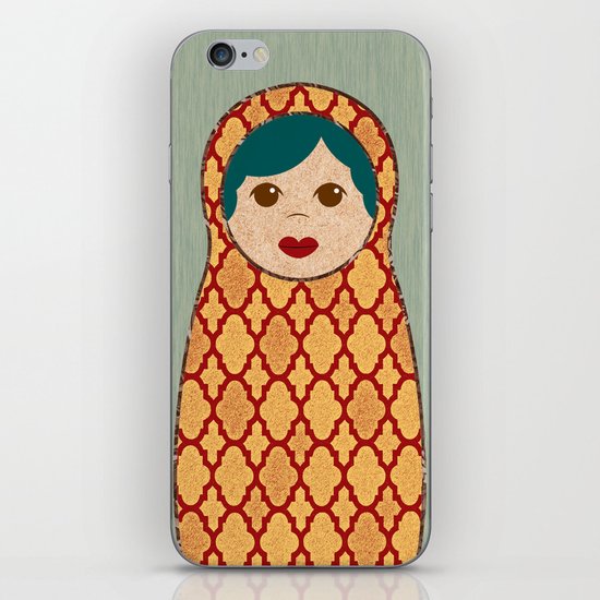 Red and Yellow Matryoshka Nesting Dolls iPhone & iPod Skin