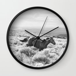 Western Horse in Motion  Wall Clock