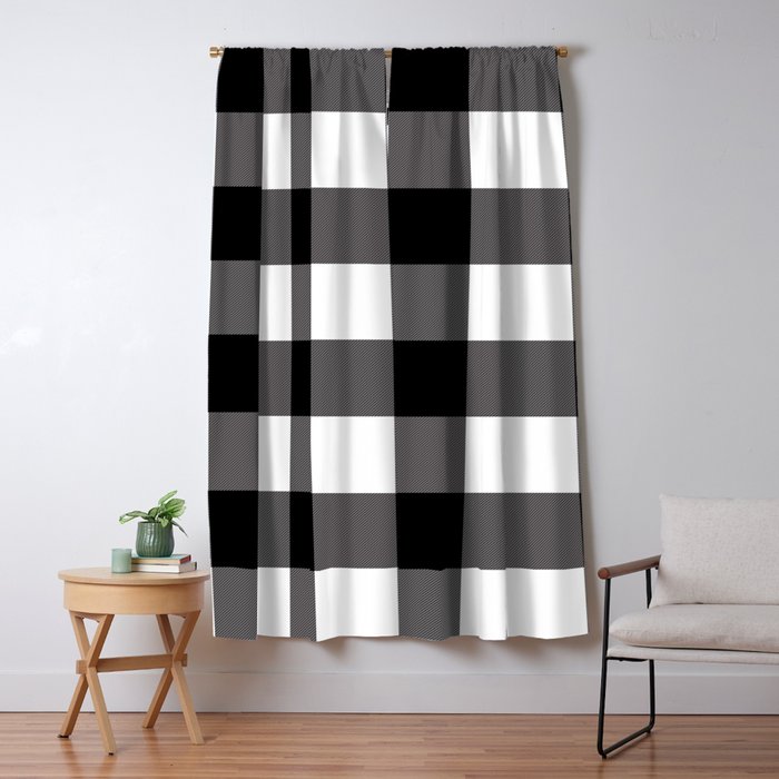 Black White Buffalo Plaid Blackout Curtain By Christyne Society6
