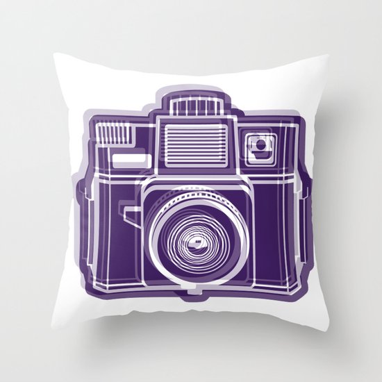 I Still Shoot Film Holga Logo - Deep Purple Throw Pillow