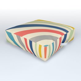 Sun Retro Art III Outdoor Floor Cushion | Happy, Curated, Sunset, Rainbow, Geometric, Sunshine, Painting, Art, Ray, Summer 