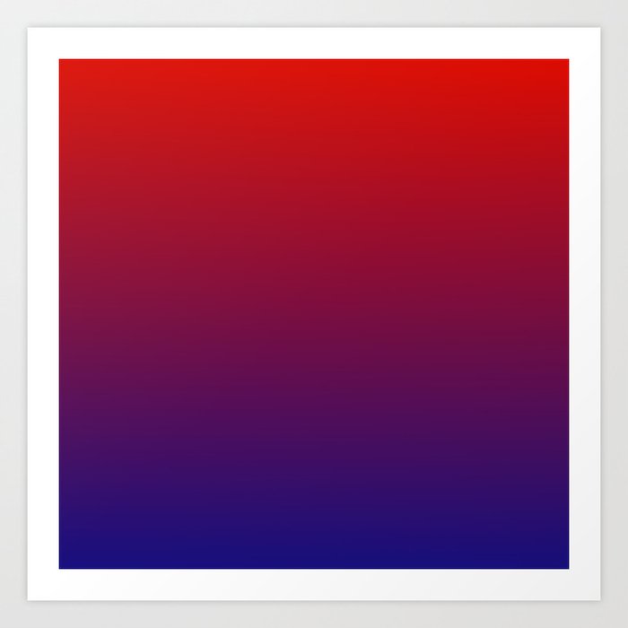 DARK RED & NAVY BLUE COLOR GRADIENT Art Print