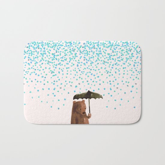 Rain rain go away Bath Mat