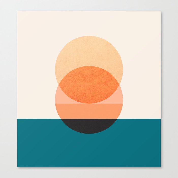 Abstraction_NEW_SUNSET_OCEAN_WAVE_POP_ART_Minimalism_0022D Canvas Print