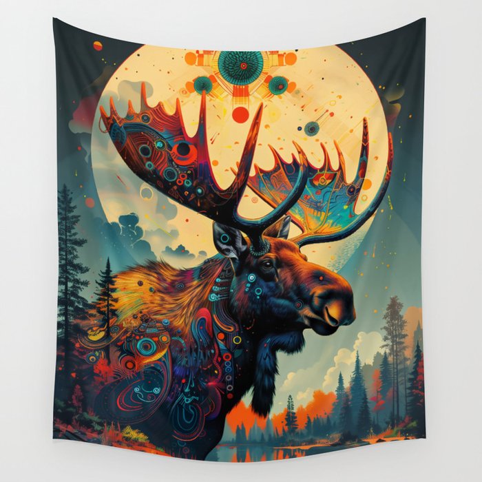The Moose is Loose Wall Tapestry