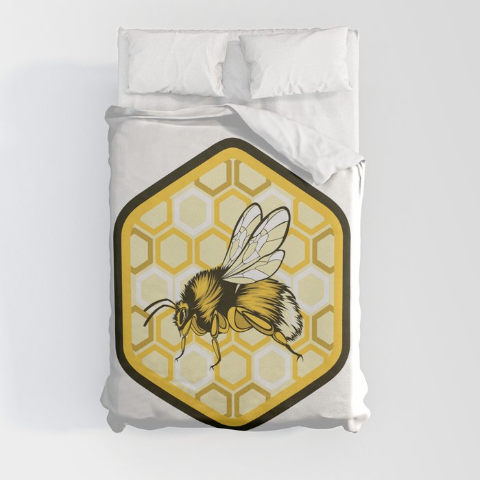 Bumblebee Emblem Illustration Duvet Cover