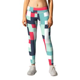 Color Halftone Background. Abstract Multicolor Texture with Squares. Retro Tech Halftone Leggings