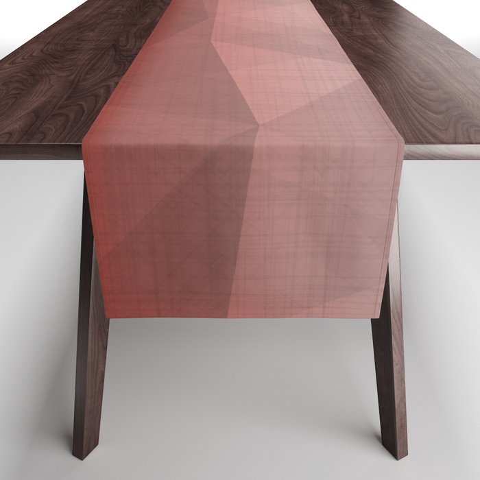 Brown Ombre Warm Morning Mountains Geometric Minimalism Table Runner