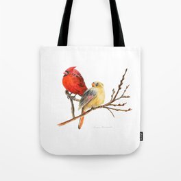 The Perfect Pair - Male and Female Cardinal by Teresa Thompson Tote Bag