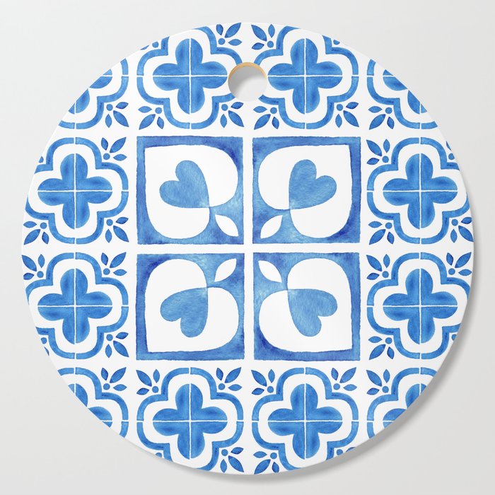 Handpainted Watercolor Tiles Decorative Abstract Design Cutting