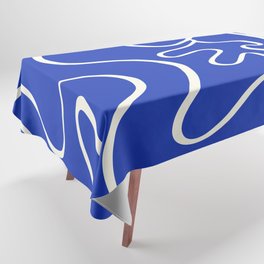 Minimalist line blue flower 2 Tablecloth