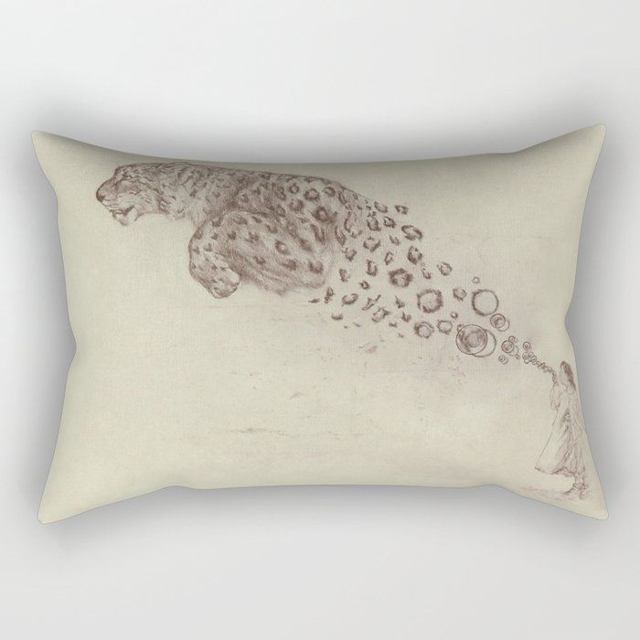 Bubbles the Snow Leopard Rectangular Pillow