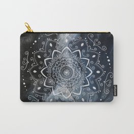 Namaste white mandala on blue Carry-All Pouch