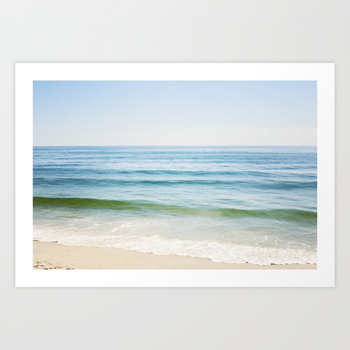 Ocean Seascape Photography Blue Sea Landscape Beach Waves Coastal Seashore Horizon Art Print By Carolyncochrane