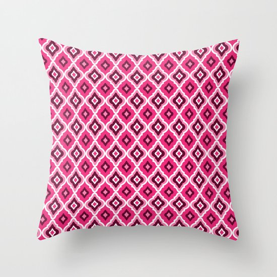 Morrocan Manor in Pink Throw Pillow