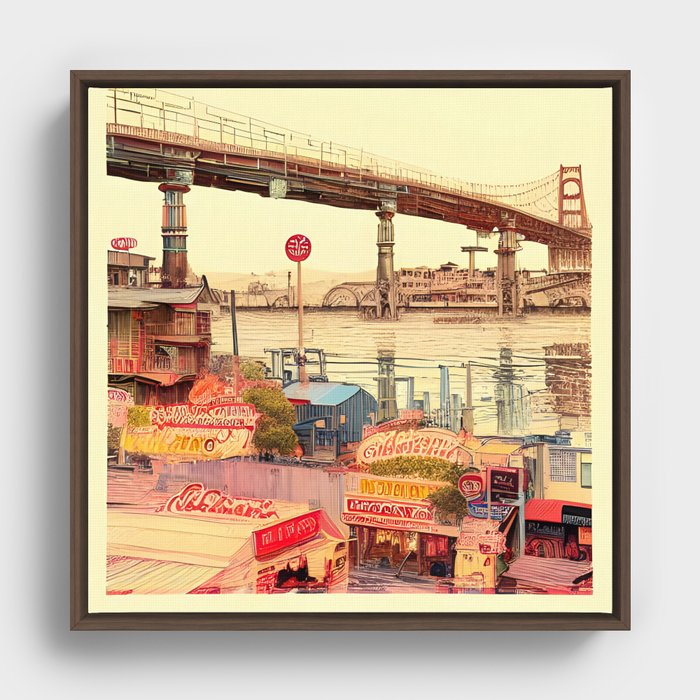 City By The Bay Framed Canvas
