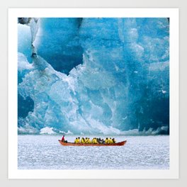 Massive Blue Ice Alaskan Glacier Vs. Small Canoe Art Print | Glacier Canoe, Scenicalaska, Blueiceglacier, Photo, Dec02, Alaskanglacier, Alaskaglacier, Hugeblueglacier, Blueiceglaciers, Bigglacier Canoe 