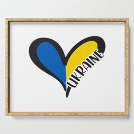 Love Ukraine Heart Serving Tray