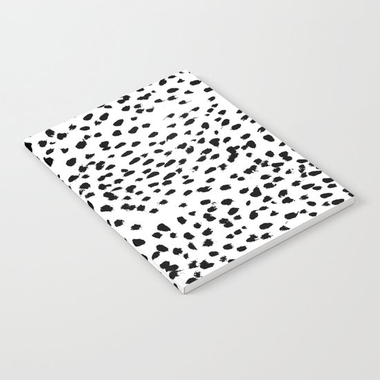 Nadia - Black and White, Animal Print, Dalmatian Spot, Spots, Dots, BW Notebook