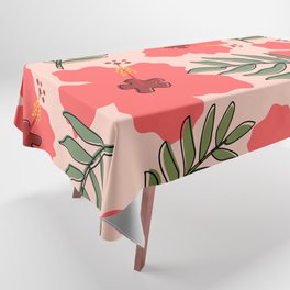 Tropical Hibiscus and Leaves  Tablecloth
