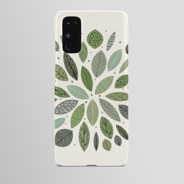 Mid-Century Green Leaves Android Case