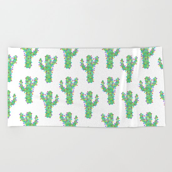 Festive Cactus Beach Towel