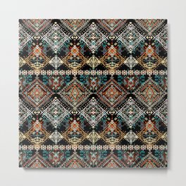 Ethnic boho seamless pattern. Ethno ornament. Tribal art repeating background. Cloth design, wallpaper, wrapping Metal Print