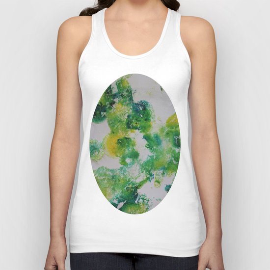 Its about space - in greens and yellows Unisex Tank Top