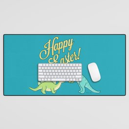 Happy Easter Cute and Funny Dinosaurs Desk Mat