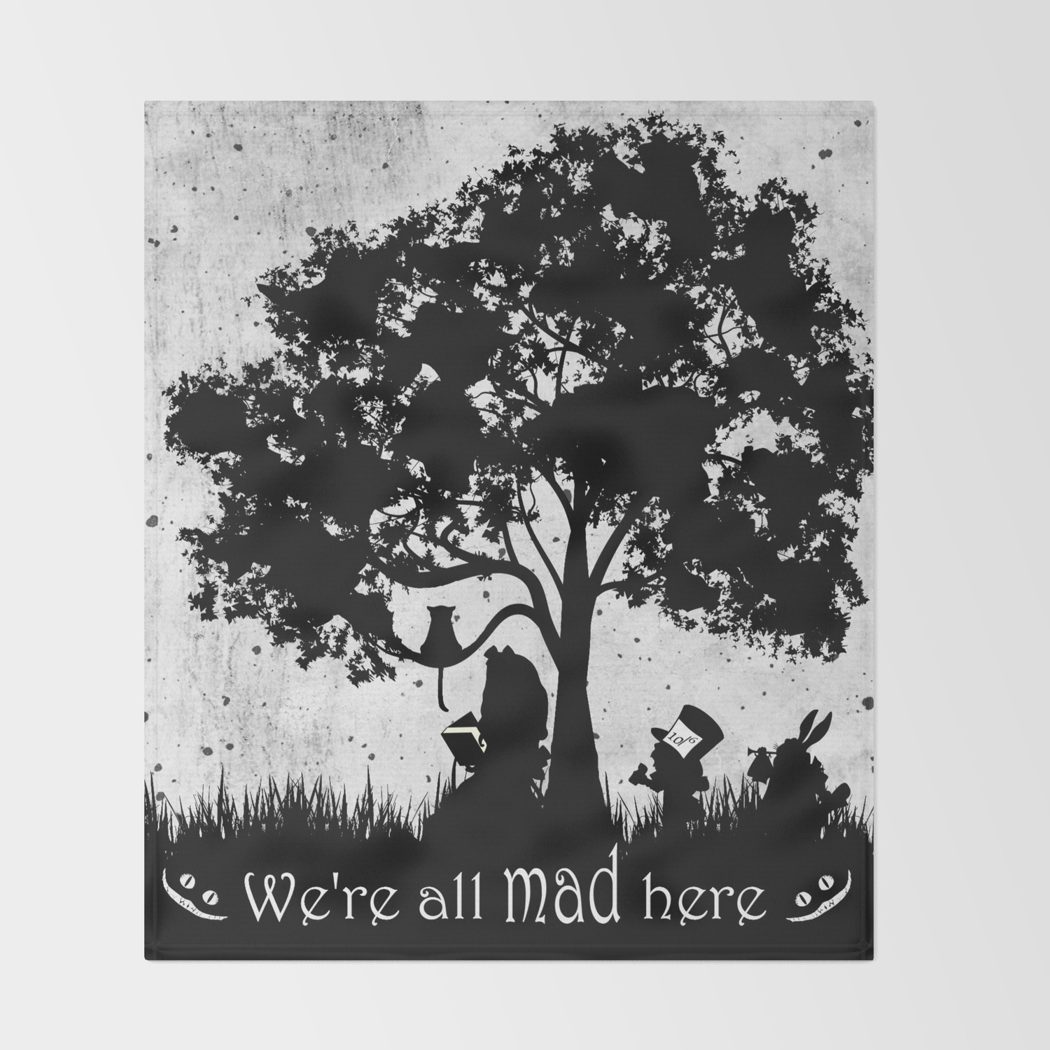 ALICE IN WONDERLAND WE/'RE ALL MAD HERE DESIGN FLEECE DESIGN SOFT BLANKET COVER