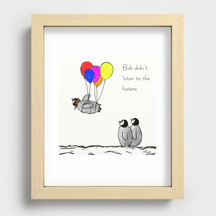 To be a Flying Penguin Recessed Framed Print