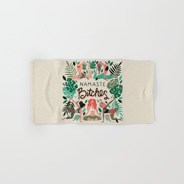 Namaste, Bitches – Green & Red Palette Hand & Bath Towel