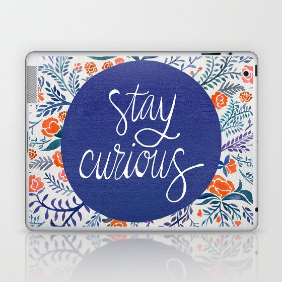 Stay Curious – Navy & Coral Laptop & iPad Skin