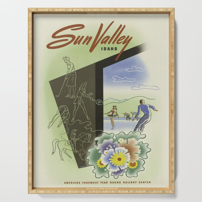 Vintage poster - Sun Valley, Idaho Serving Tray
