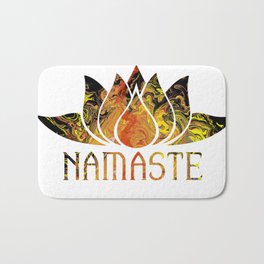 Flaming Namaste Lotus Flower Bath Mat