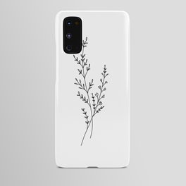 Minimal Wildflower Line Art Branch Android Case