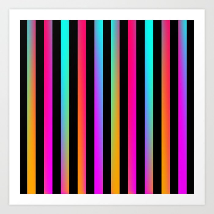 Neon Stripes Art Print by Ornaart | Society6