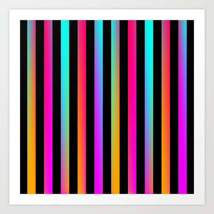 Neon Stripes Art Print
