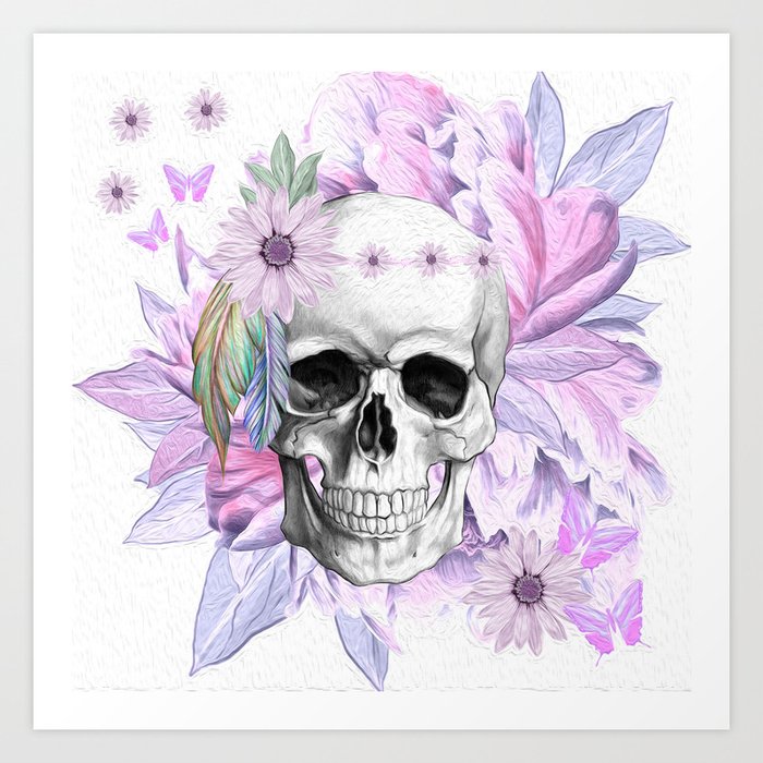 floral skull