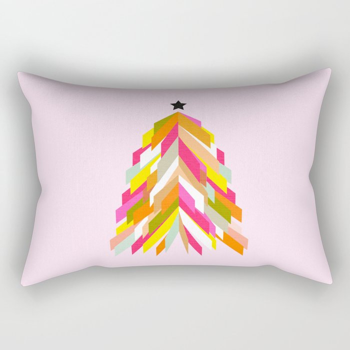 Rainbow Christmas Tree Rectangular Pillow