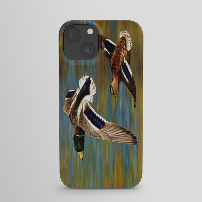 Mallard Ducks in Flight iPhone Case